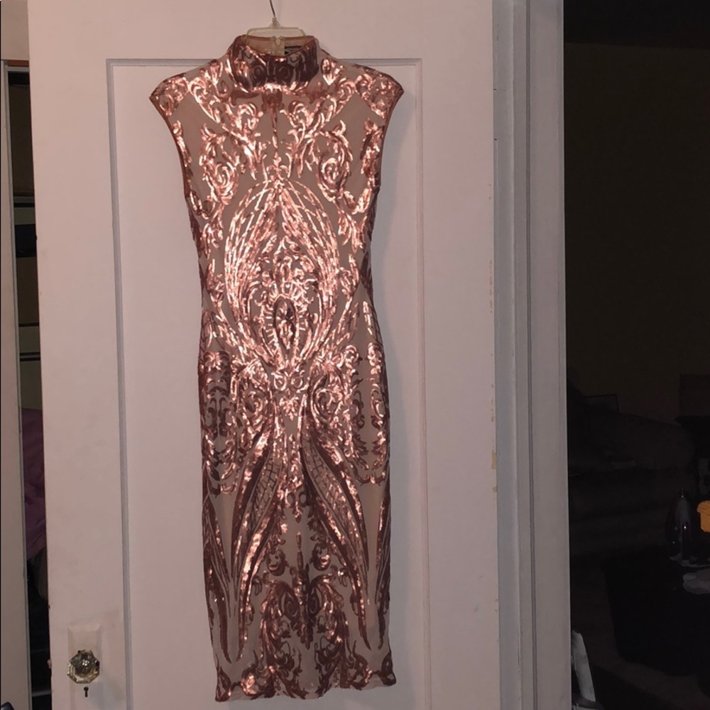 Fashion Nova Rose Gold Dress